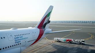Emirates: 1η Δοκιμαστική Πτήση Παγκoσμίως με 100% Βιώσιμο Αεροπορικό Καύσιμο (SAF), με A380